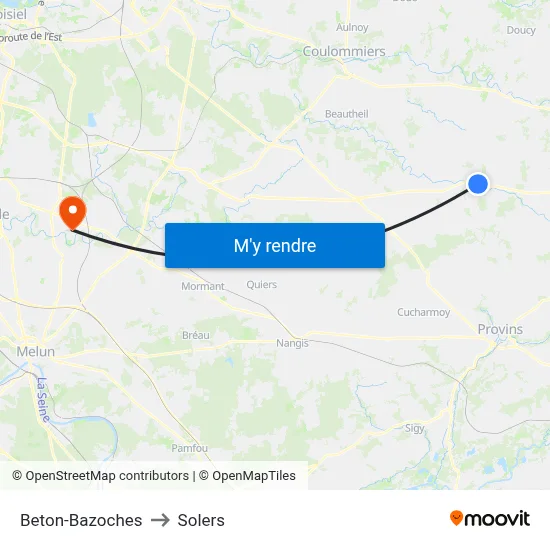 Beton-Bazoches to Solers map