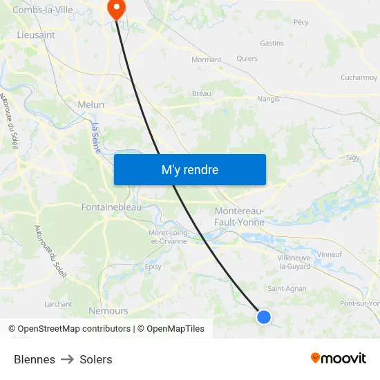 Blennes to Solers map