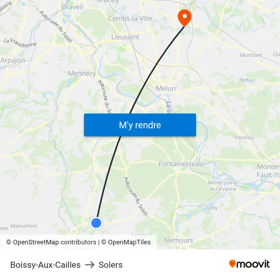 Boissy-Aux-Cailles to Solers map