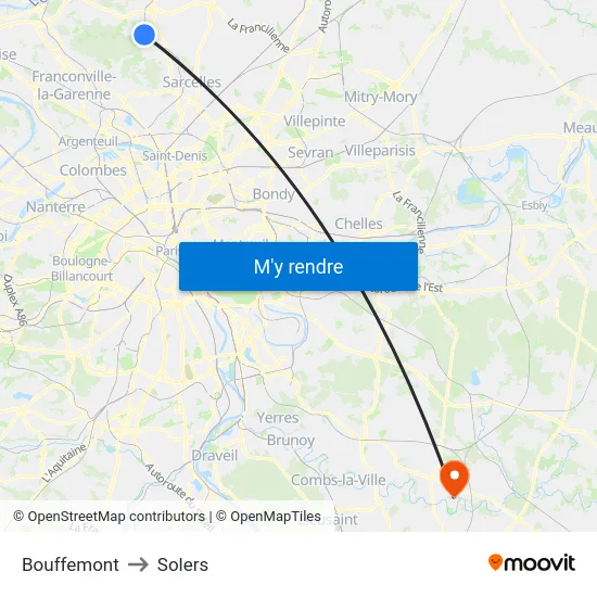 Bouffemont to Solers map