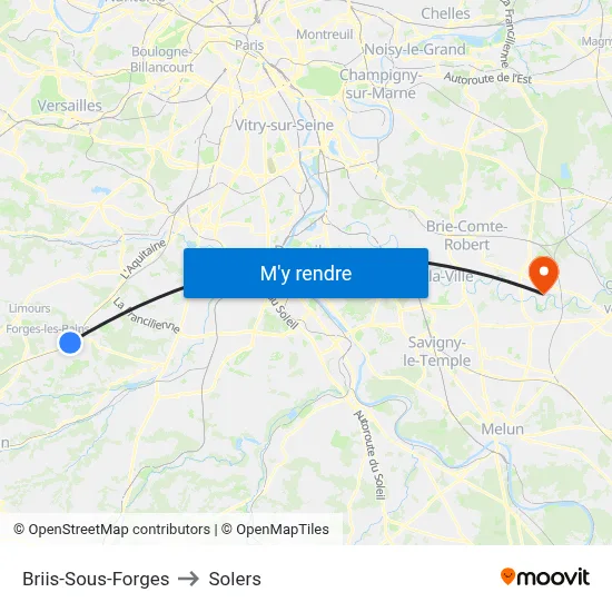 Briis-Sous-Forges to Solers map