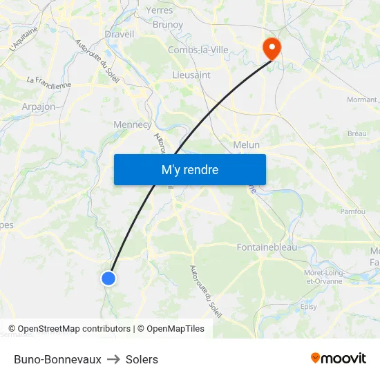 Buno-Bonnevaux to Solers map