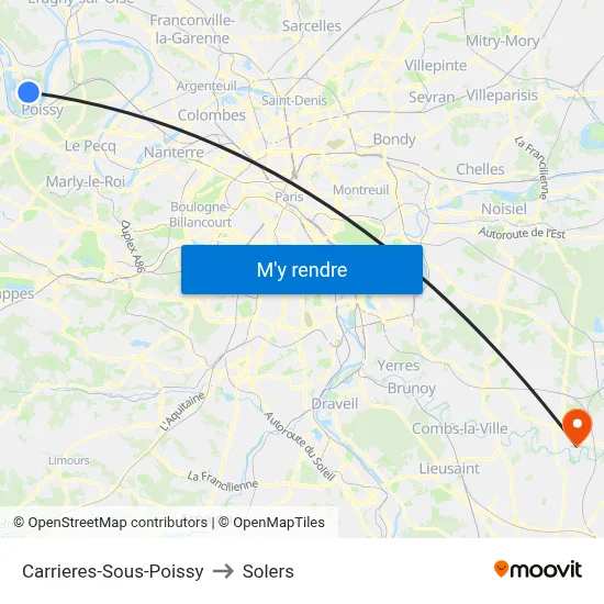 Carrieres-Sous-Poissy to Solers map
