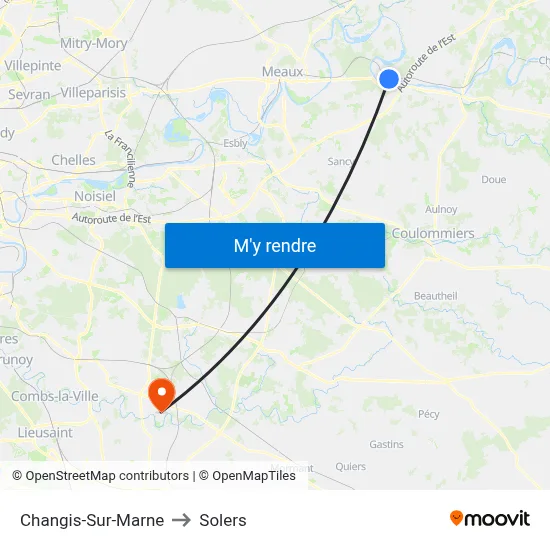 Changis-Sur-Marne to Solers map