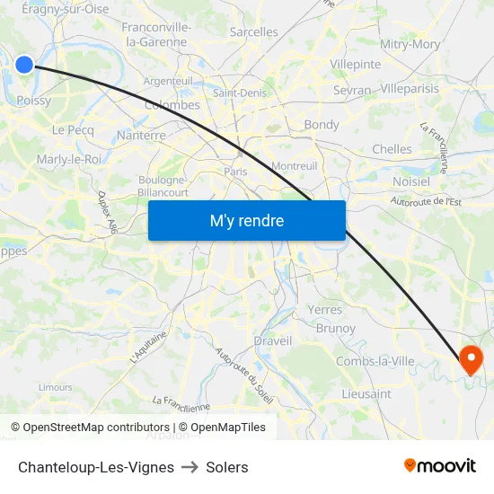 Chanteloup-Les-Vignes to Solers map