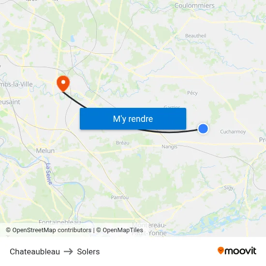 Chateaubleau to Solers map