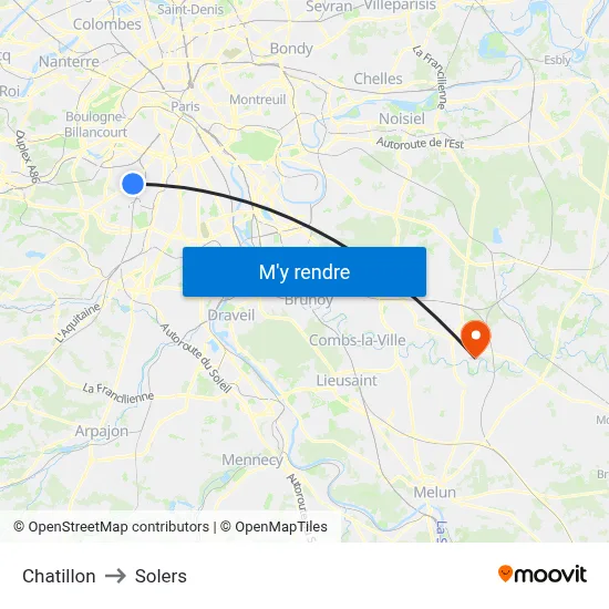 Chatillon to Solers map