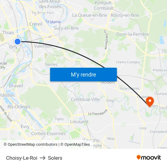 Choisy-Le-Roi to Solers map