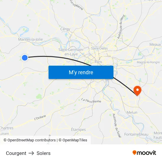 Courgent to Solers map
