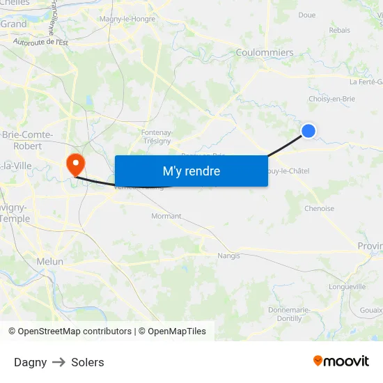 Dagny to Solers map