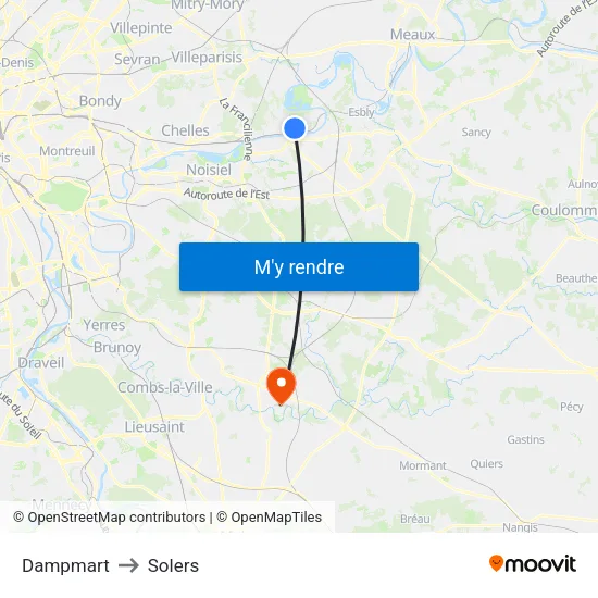 Dampmart to Solers map