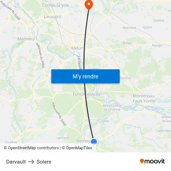 Darvault to Solers map