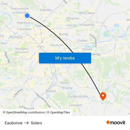Eaubonne to Solers map