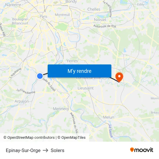 Epinay-Sur-Orge to Solers map
