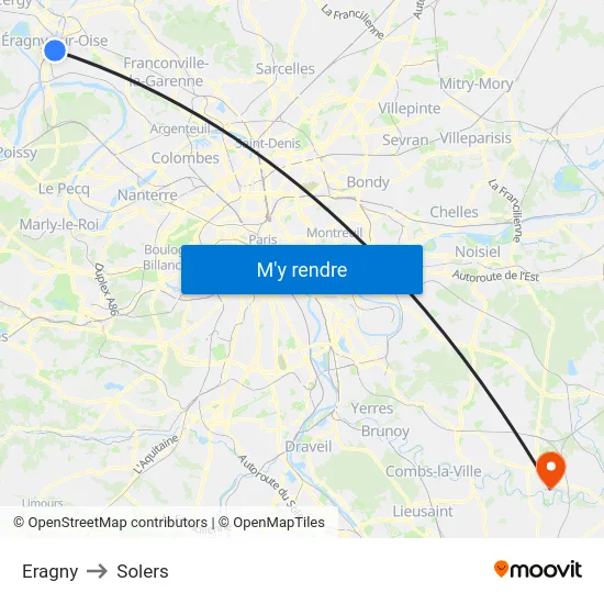 Eragny to Solers map