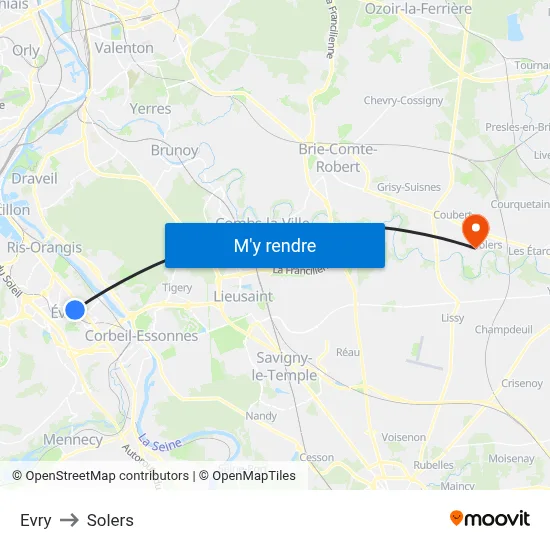 Evry to Solers map
