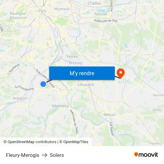 Fleury-Merogis to Solers map