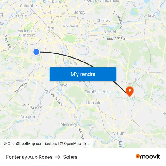 Fontenay-Aux-Roses to Solers map