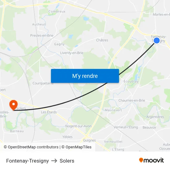Fontenay-Tresigny to Solers map