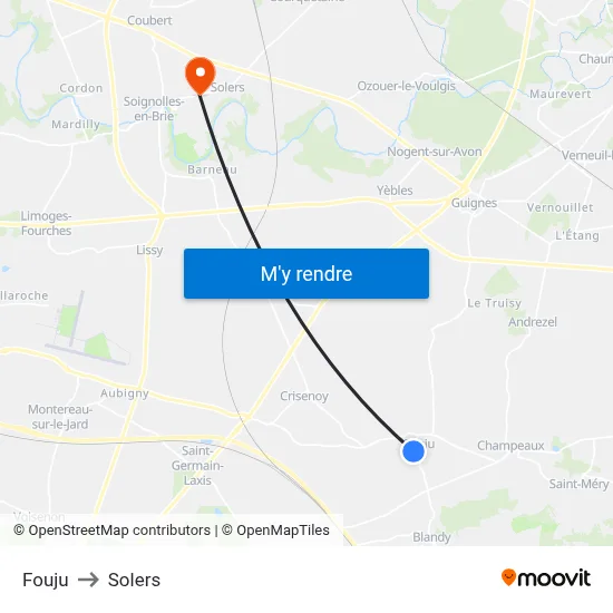 Fouju to Solers map
