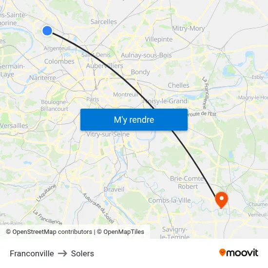 Franconville to Solers map