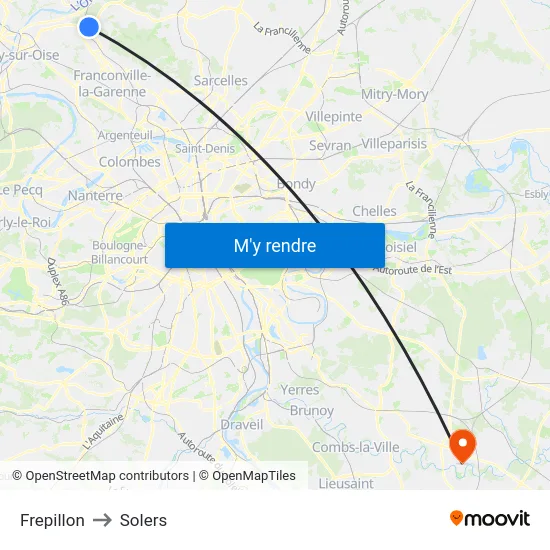 Frepillon to Solers map