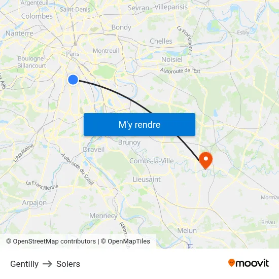 Gentilly to Solers map