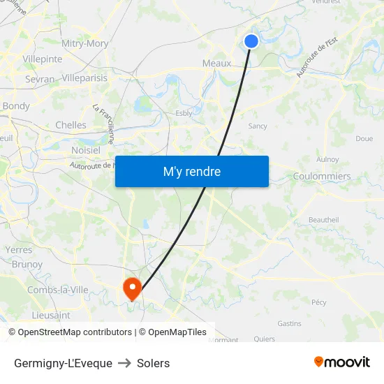 Germigny-L'Eveque to Solers map