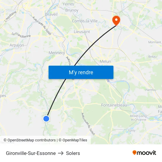 Gironville-Sur-Essonne to Solers map