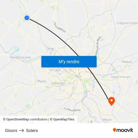 Gisors to Solers map