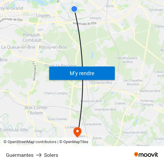 Guermantes to Solers map