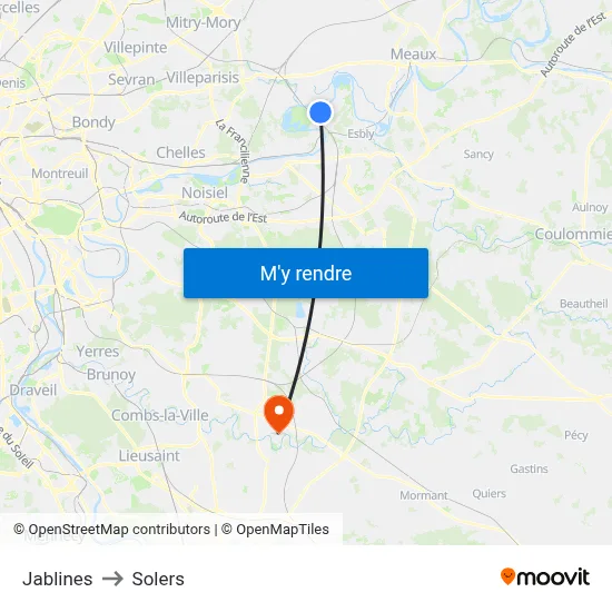 Jablines to Solers map