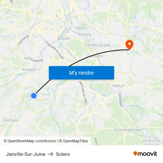 Janville-Sur-Juine to Solers map