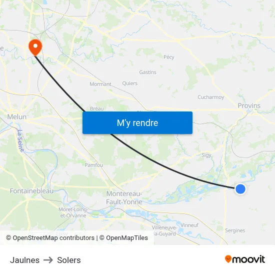 Jaulnes to Solers map