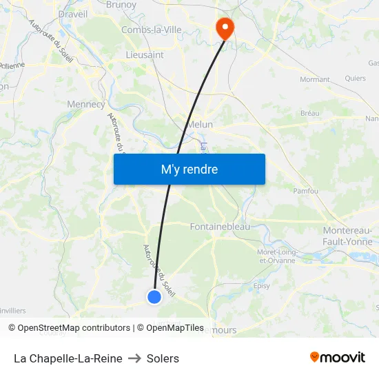 La Chapelle-La-Reine to Solers map
