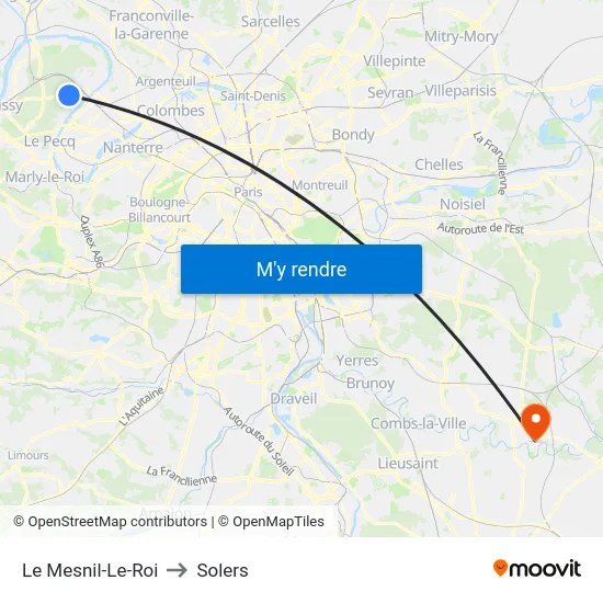 Le Mesnil-Le-Roi to Solers map