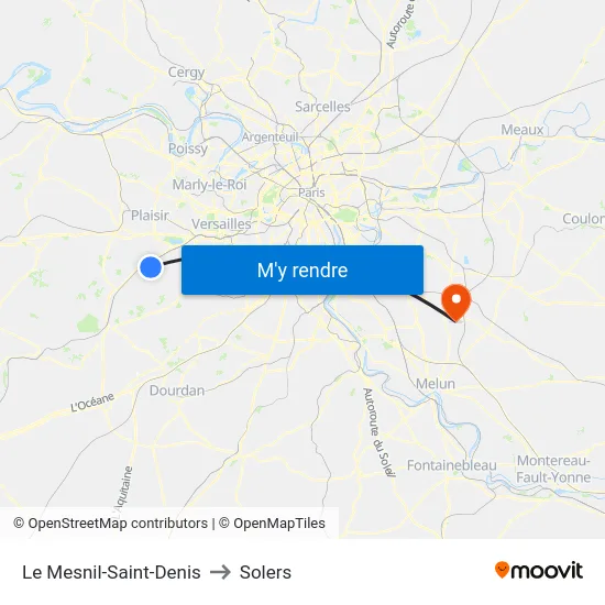 Le Mesnil-Saint-Denis to Solers map