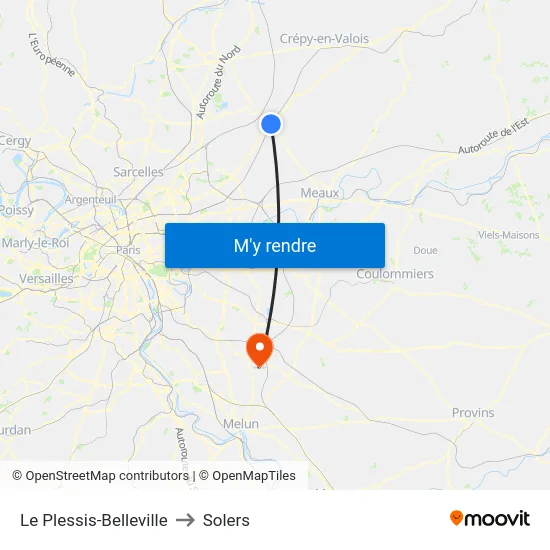 Le Plessis-Belleville to Solers map