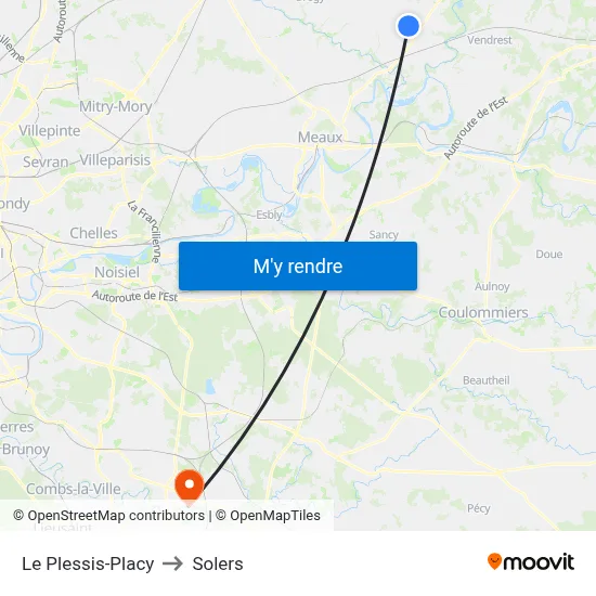 Le Plessis-Placy to Solers map