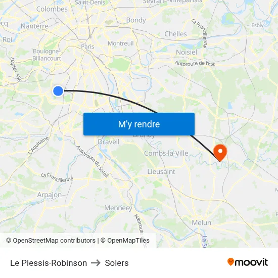 Le Plessis-Robinson to Solers map