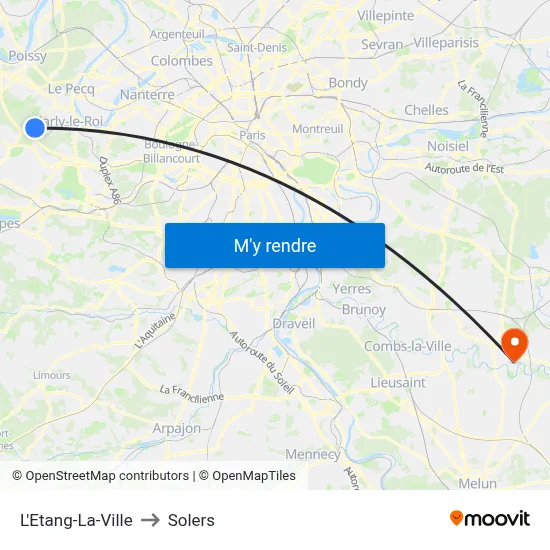L'Etang-La-Ville to Solers map