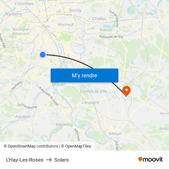 L'Hay-Les-Roses to Solers map