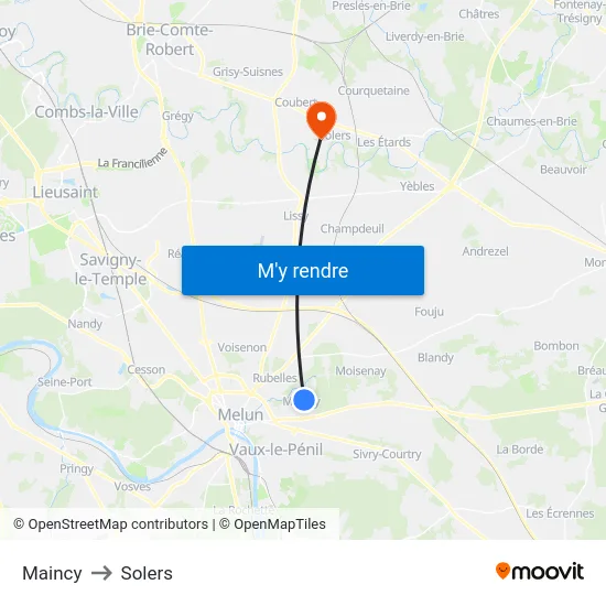Maincy to Solers map