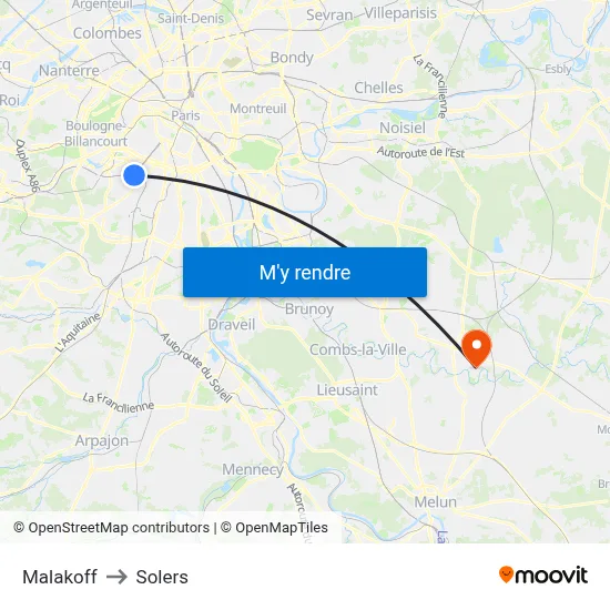 Malakoff to Solers map