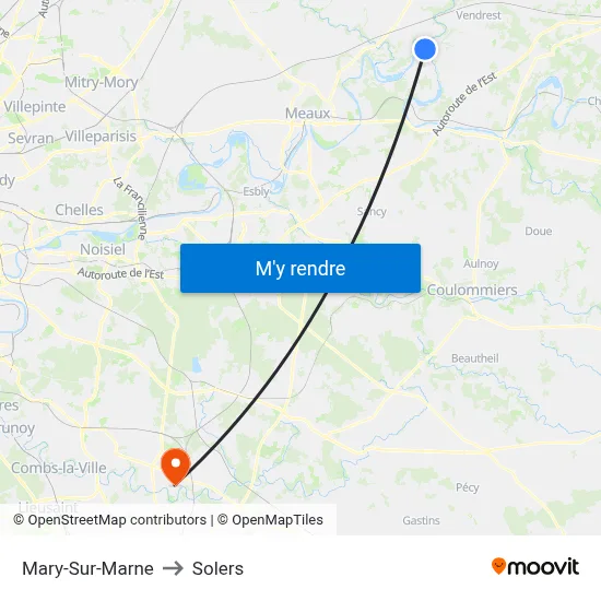 Mary-Sur-Marne to Solers map