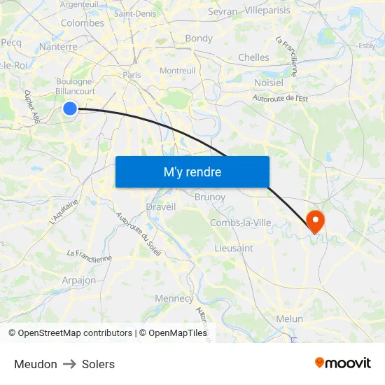 Meudon to Solers map