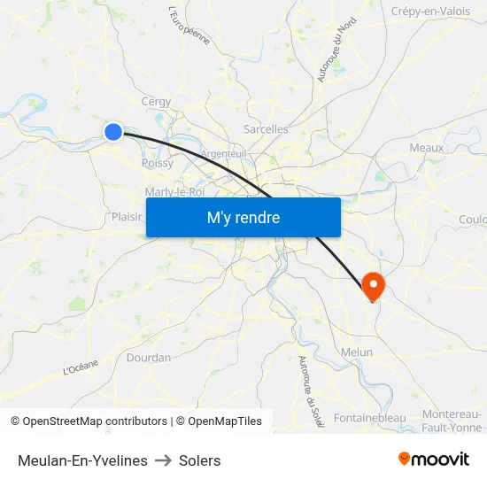 Meulan-En-Yvelines to Solers map