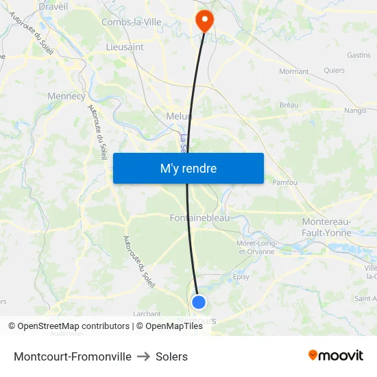 Montcourt-Fromonville to Solers map