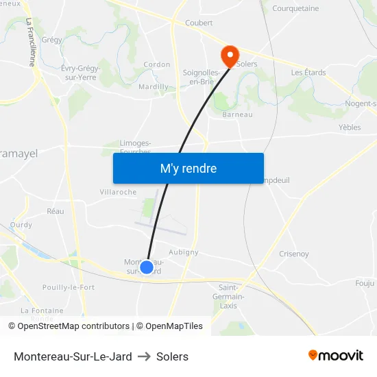 Montereau-Sur-Le-Jard to Solers map