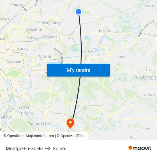 Montge-En-Goele to Solers map